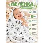 Пелёнка Loo-Loo панда муслин 100х135 см 1 шт.