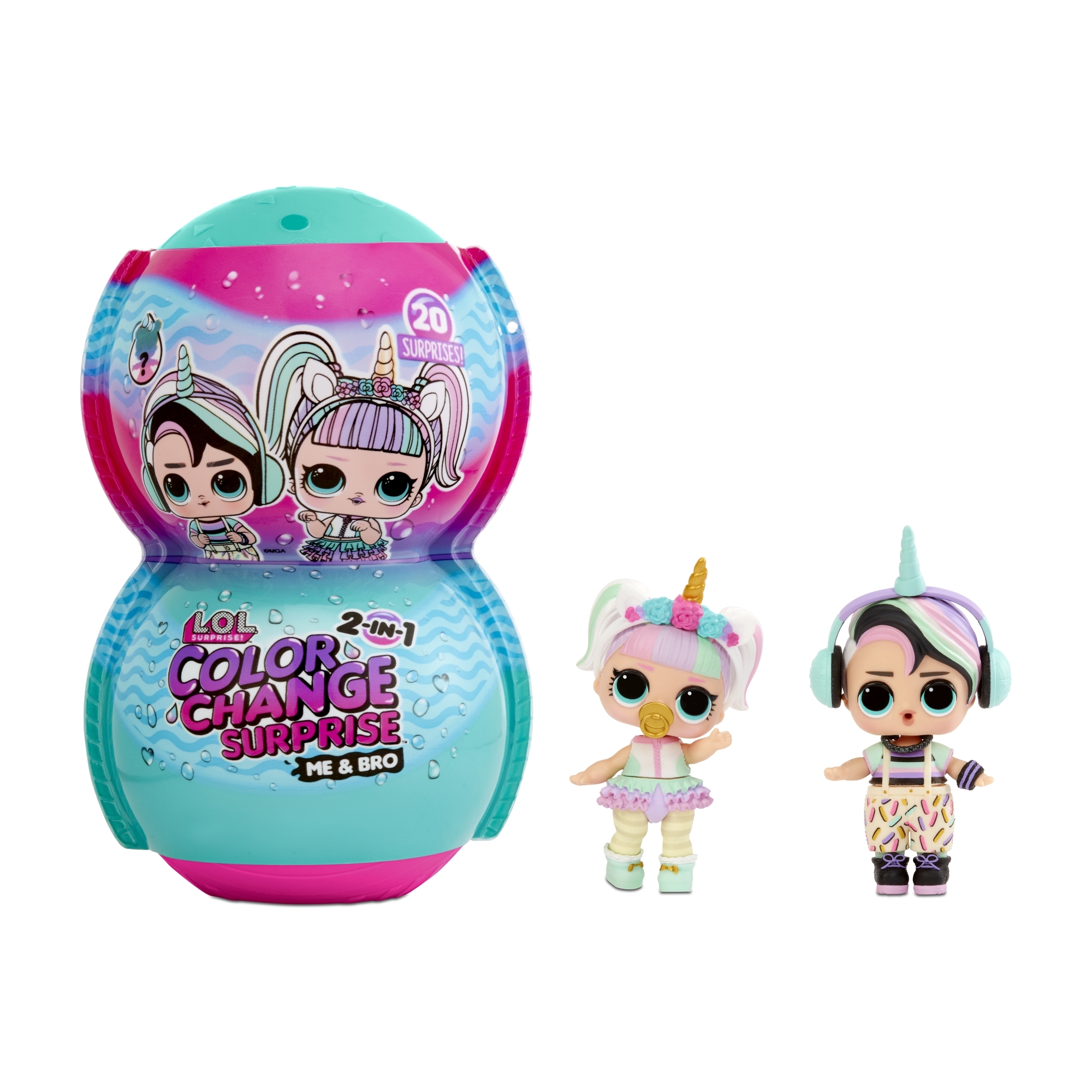 Кукла мини L.O.L. Surprise! Color Change Me and My Bro 580638EUC - фото 1