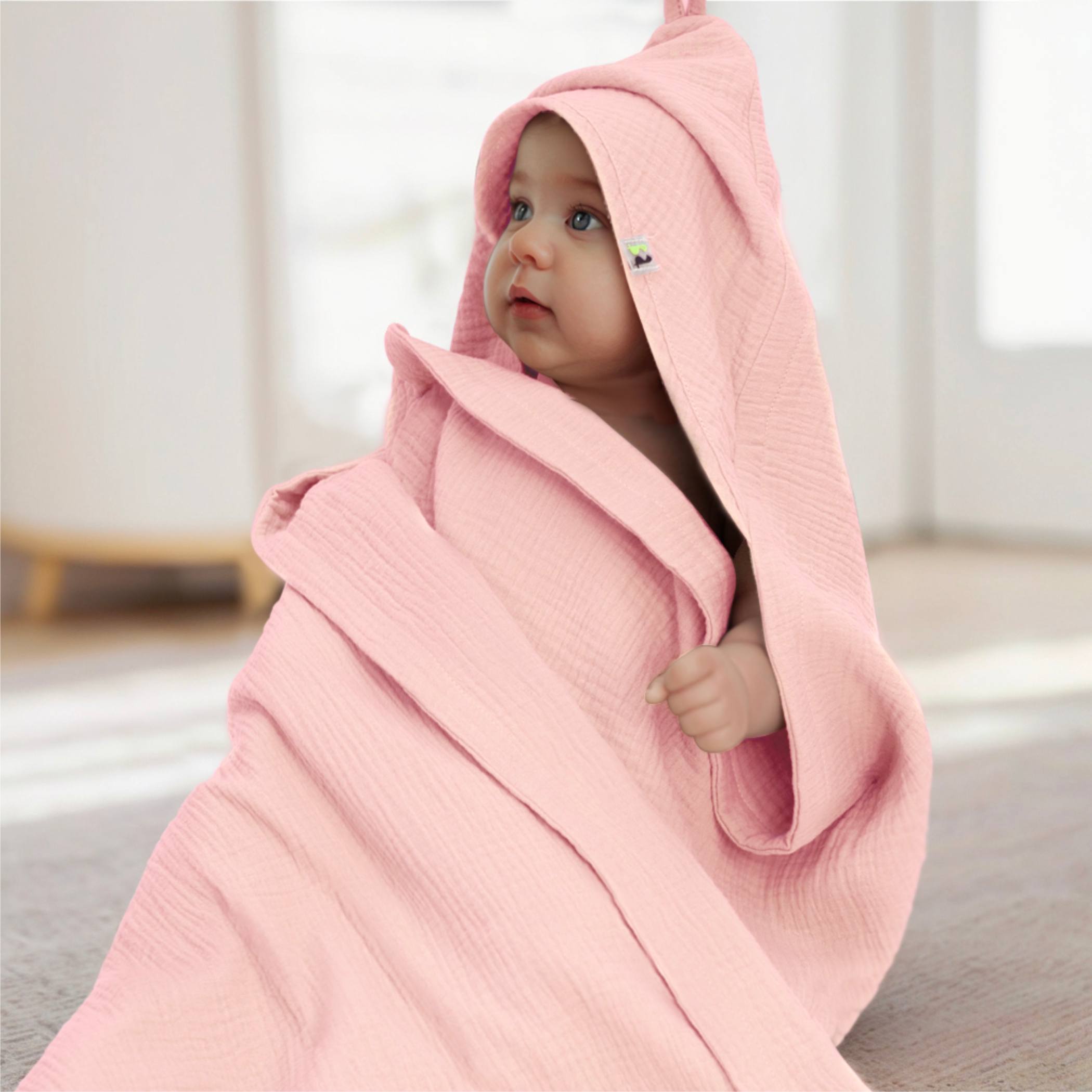 Полотенце уголок Фабрика Бамбук с капюшоном (уголком) 98 x 98 см - фото 4