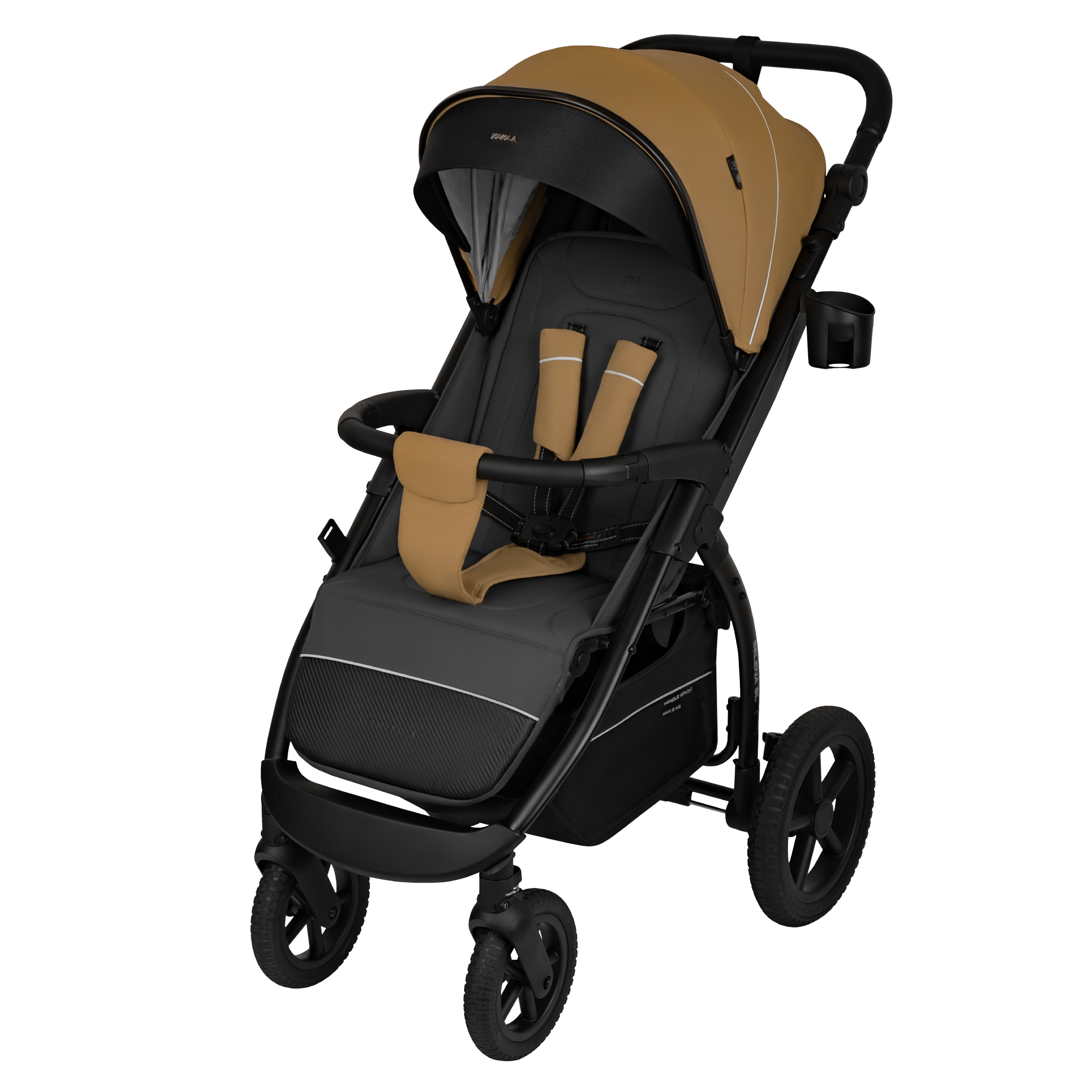 Коляска прогулочная JOVOLA Selena SL, бежевый-серый - фото 13