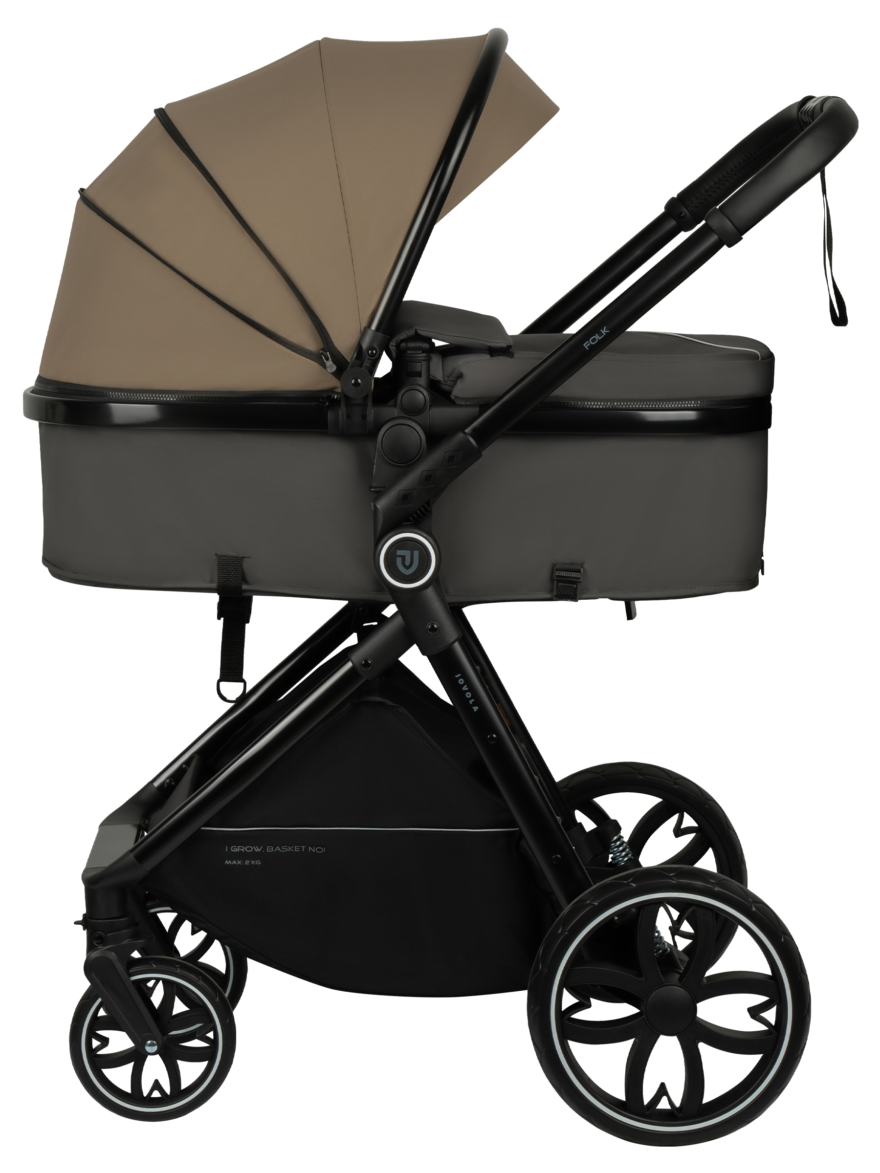Коляска трансформер JOVOLA Folk 2в1 темно-бежевый - фото 12