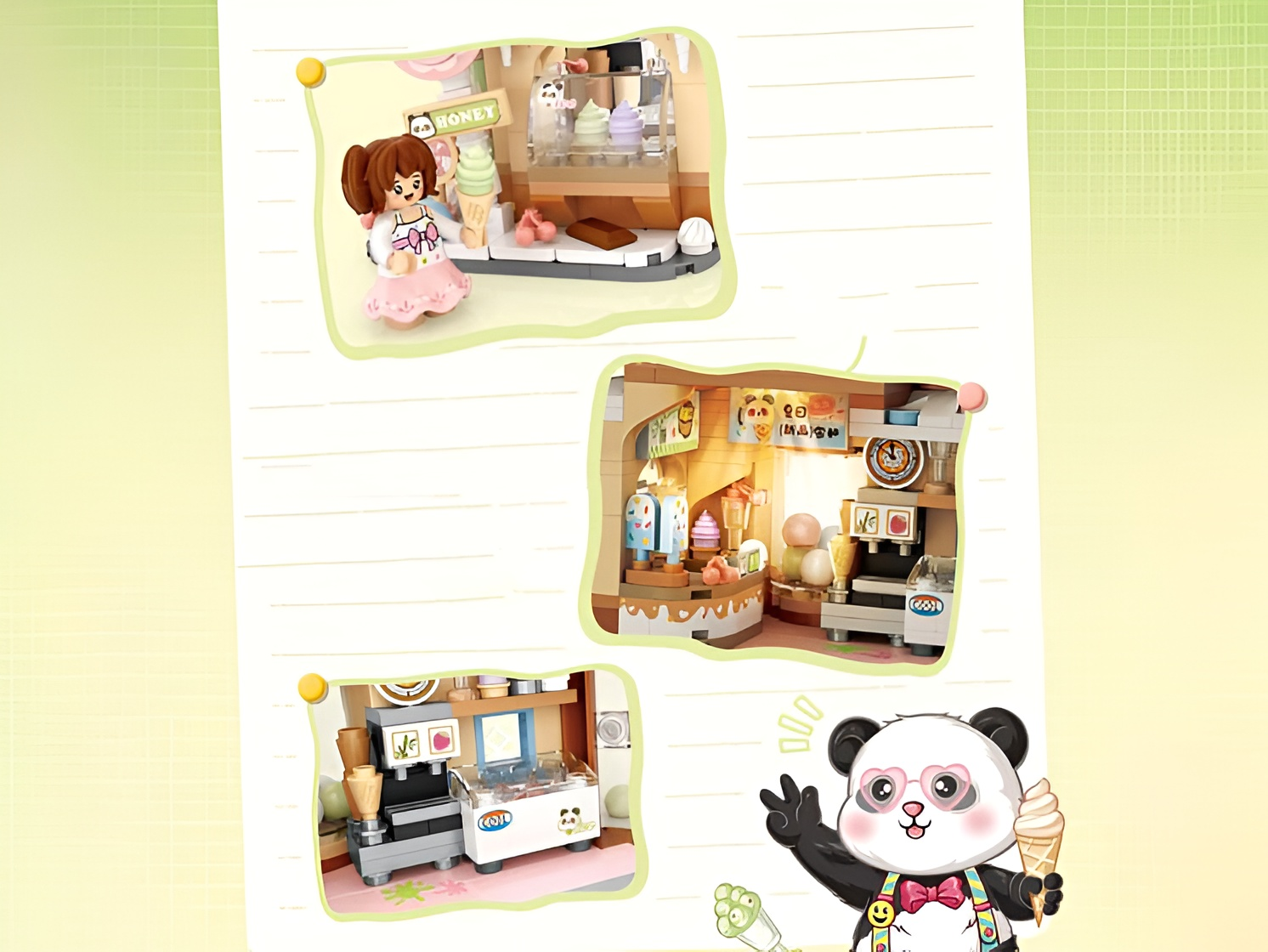 Конструктор Loz панда и мороженное 884 дет. - фото 3