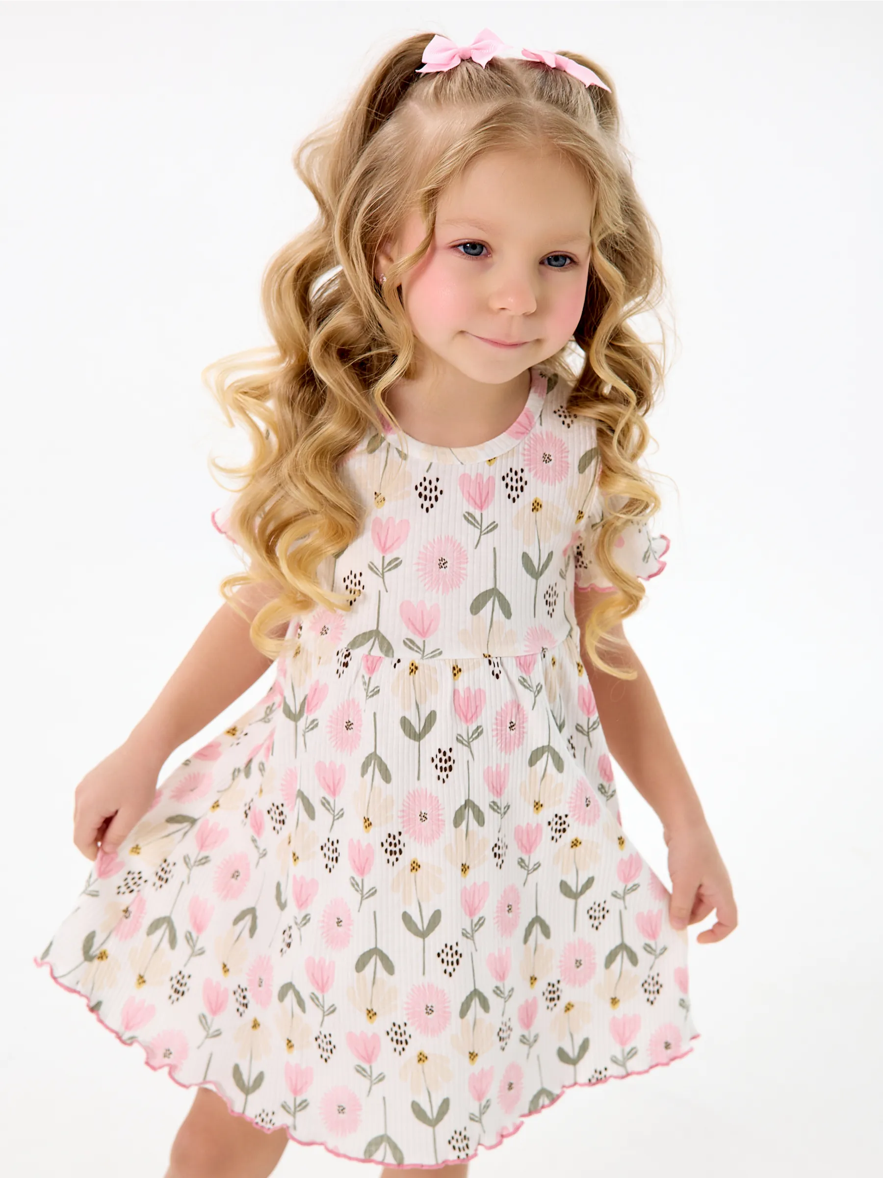 Платье YAXX 007--Платье цветы/белый (Л) - фото 1