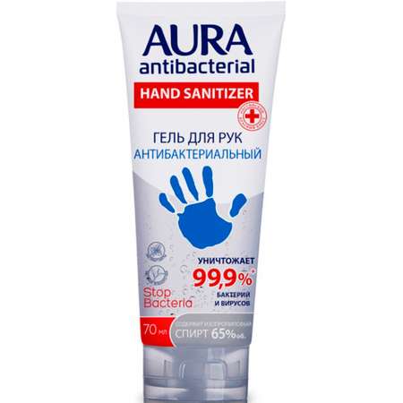 Гель для рук AURA Антибактериальный 70мл