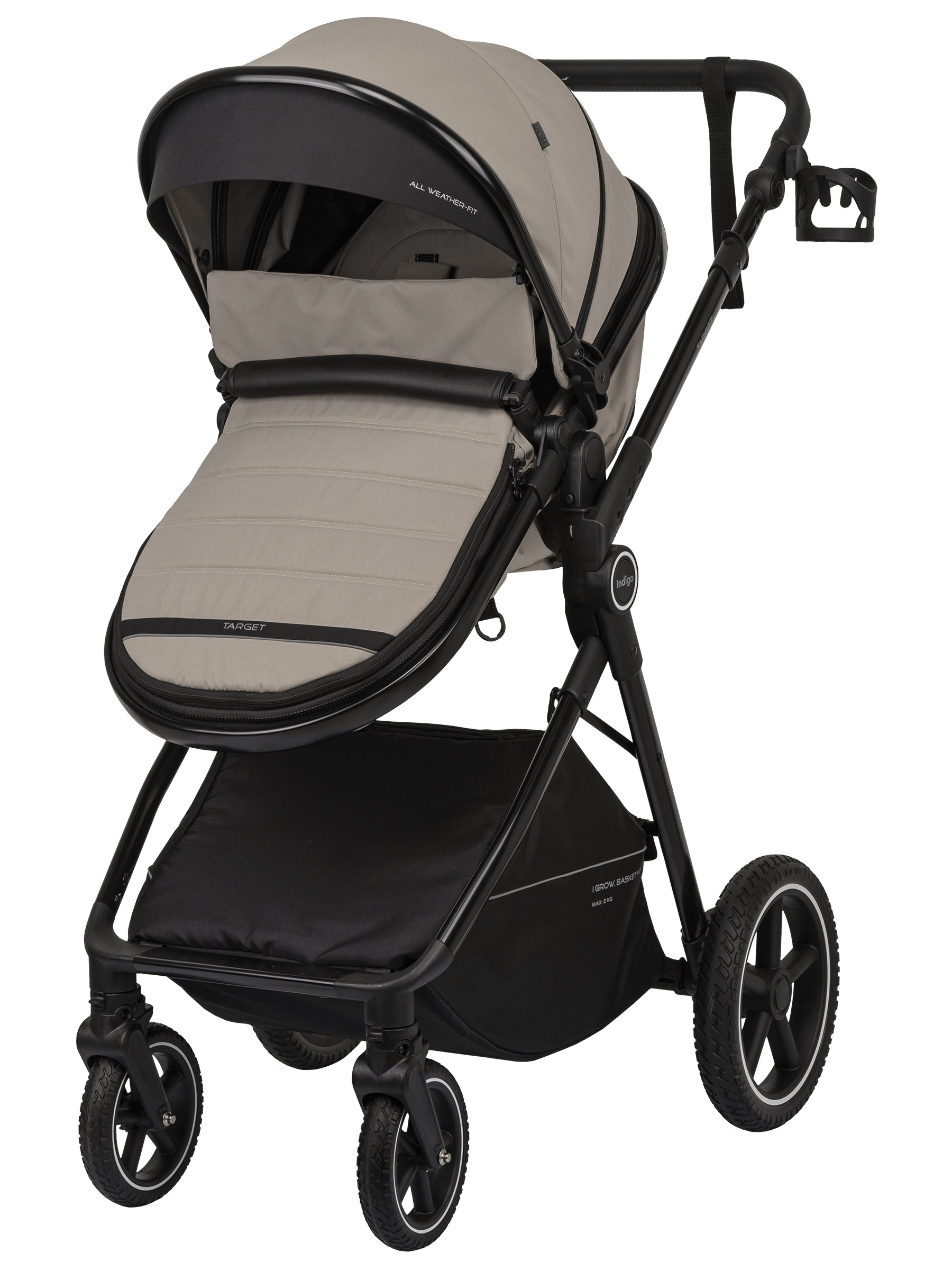 Коляска трансформер Indigo TARGET 3в1 бежевый - фото 26