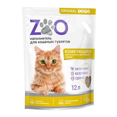 Наполнитель ZOO Ориджинал TOFU (5 kg) 12 л впитывающий, растительный, комкующийся