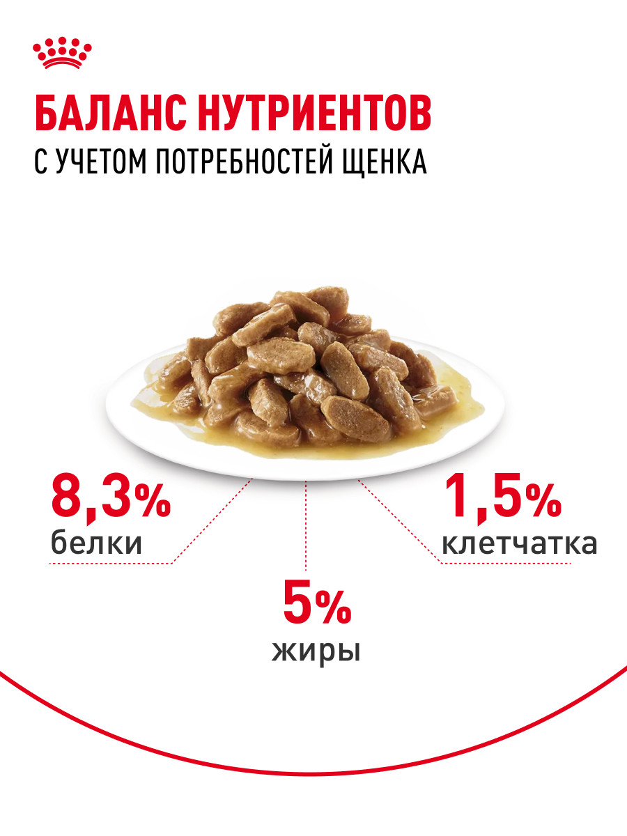 Корм для щенков влажный ROYAL CANIN Maxi Puppy для крупных пород в возрасте до 15 месяцев соус 100г - фото 4