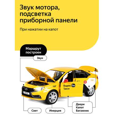 Автомобиль Яндекс GO LADA Vesta Такси озвучено Алисой 1:24 желтый