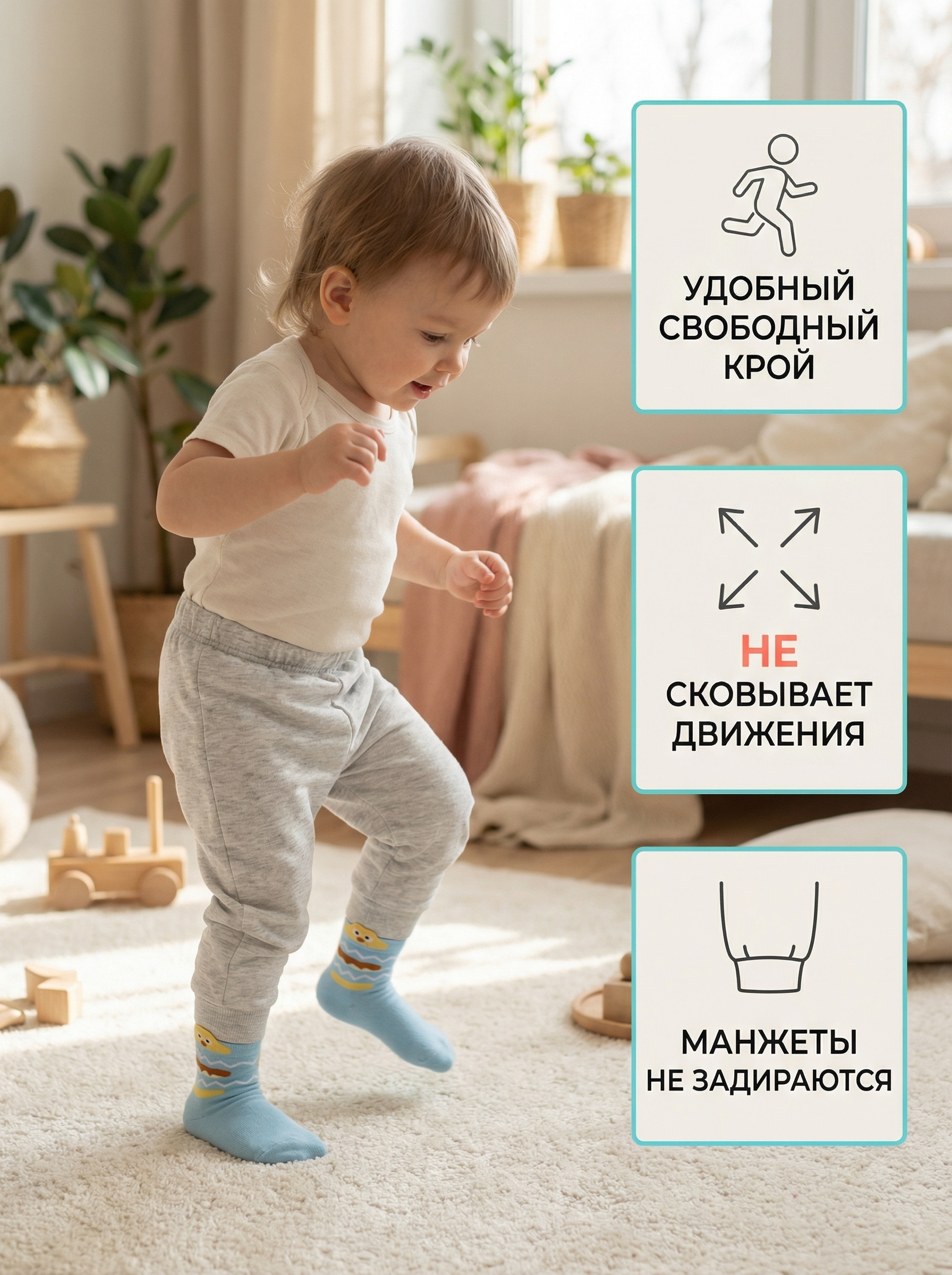 Брюки 3 шт Bambooland 3pants_blackbg - фото 6
