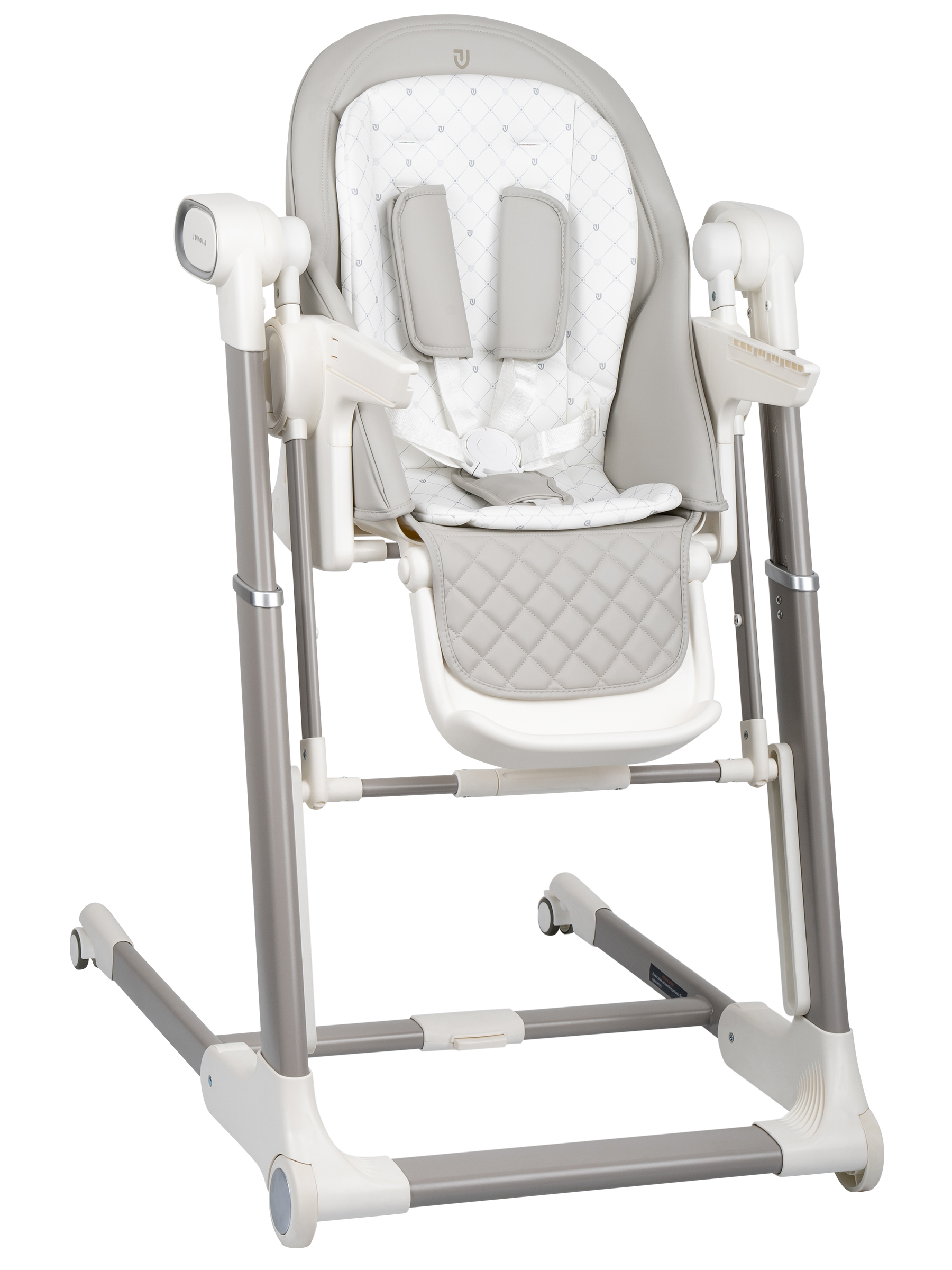 Стульчик для кормления JOVOLA Loki с функцией электрокачели серый - фото 3