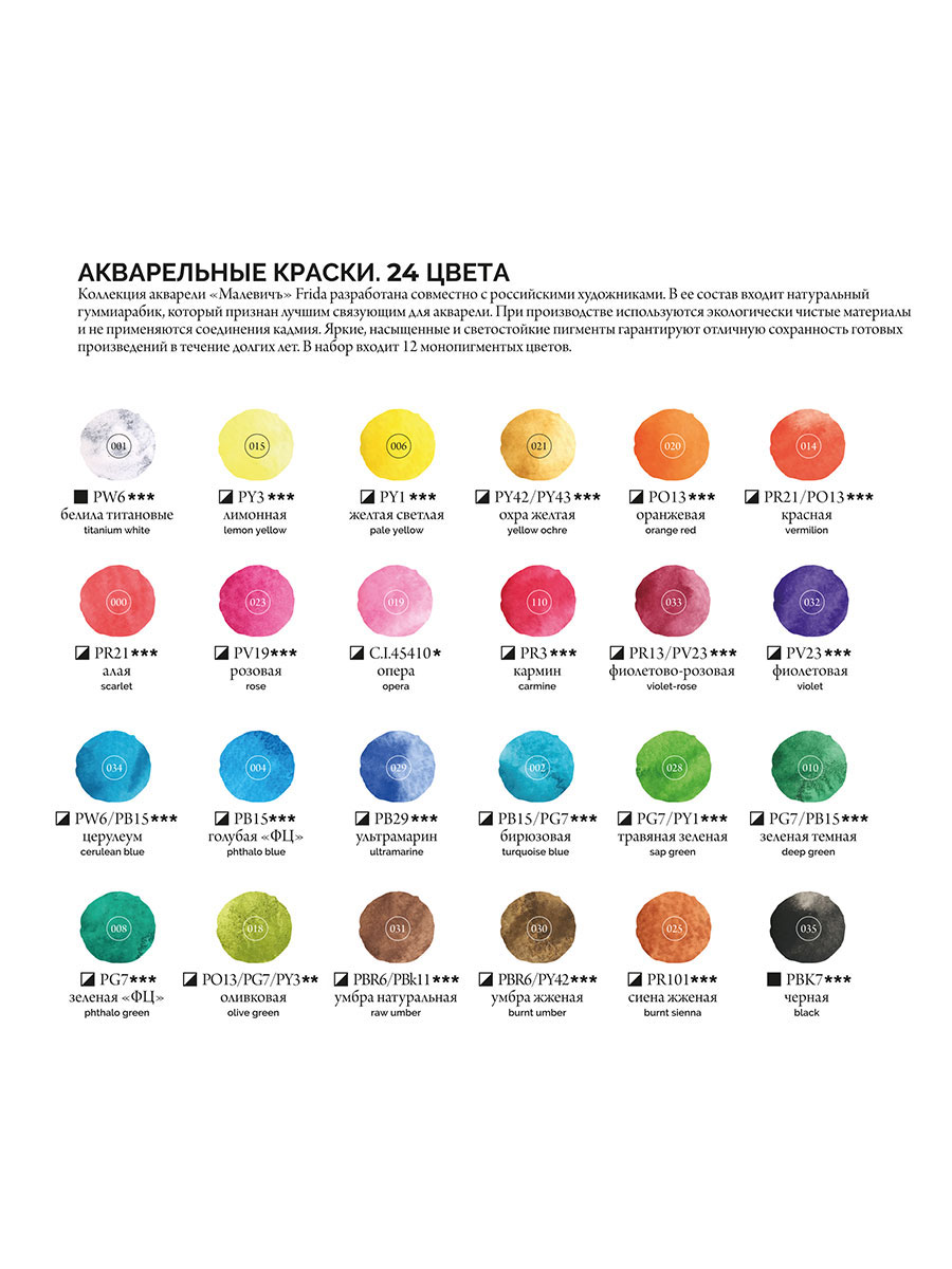 Краски акварель Малевичъ 24 цв. - фото 3