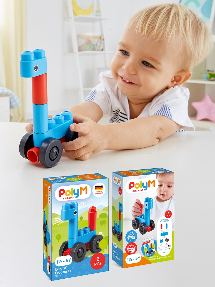 Конструктор Hape Автомобиль и существа из мини-блоков 6 дет. - фото 1