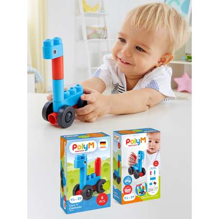 Конструктор Hape Автомобиль и существа из мини-блоков 6 дет.