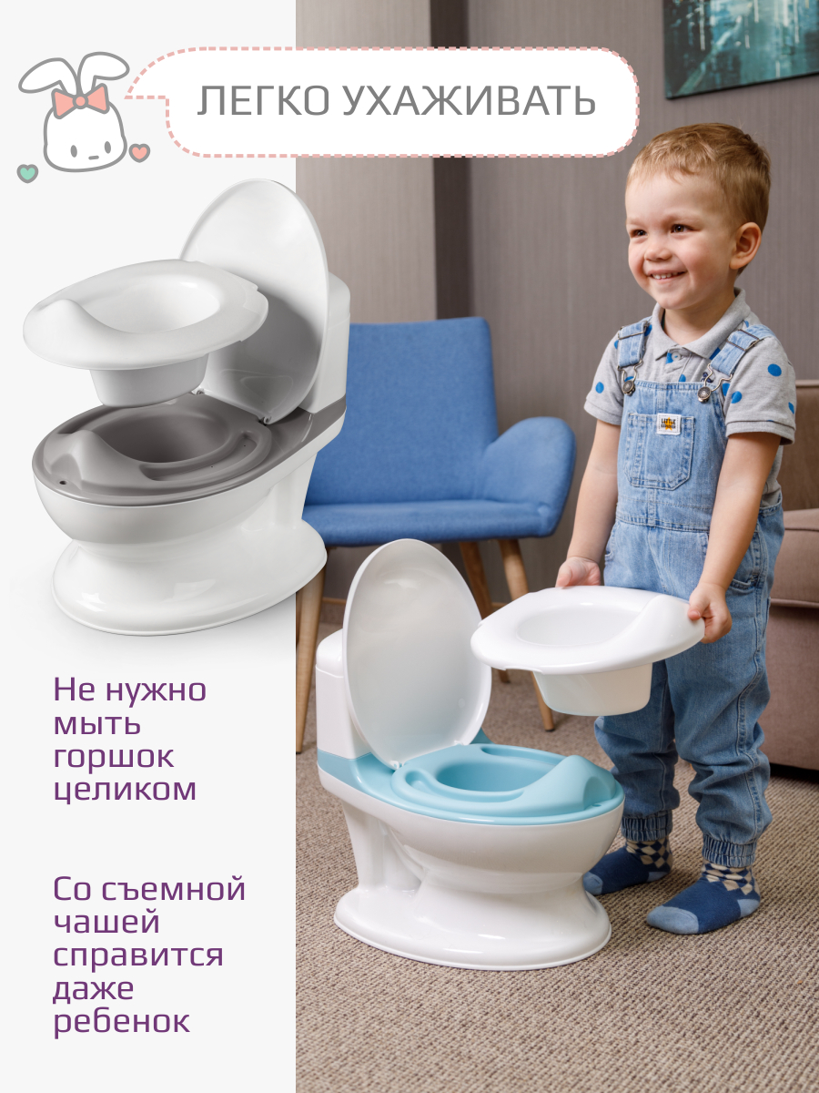Горшок KidWick Hippo музыкальный серый - фото 7
