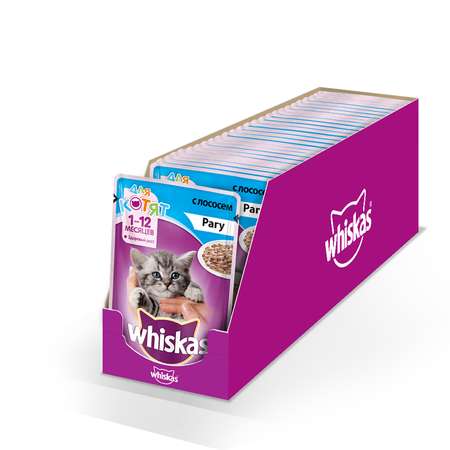 Корм для котят Whiskas рагу с лососем пауч 85г