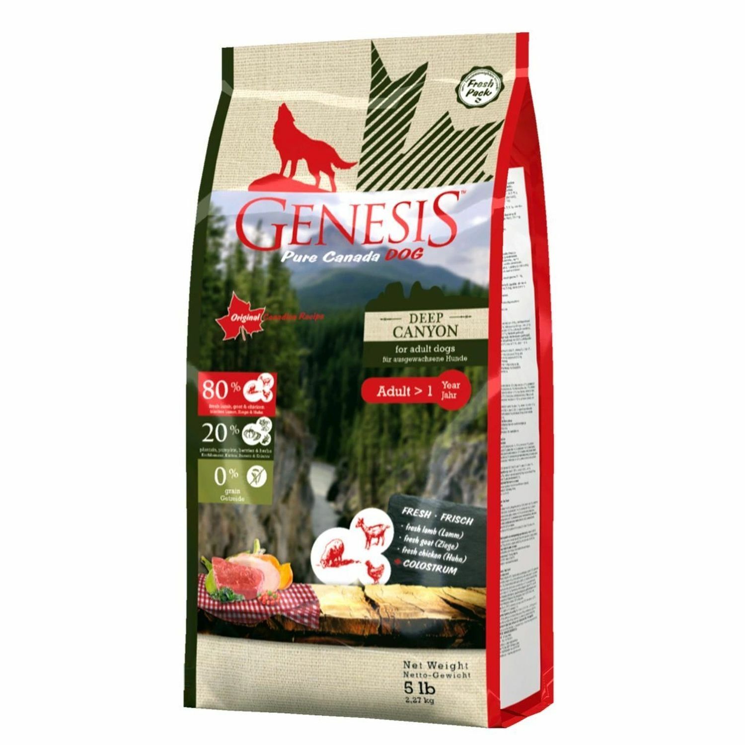 Корм для собак Genesis Pure Canada Deep Canyon Adult с курицей ягненком и козой 2.268кг - фото 1