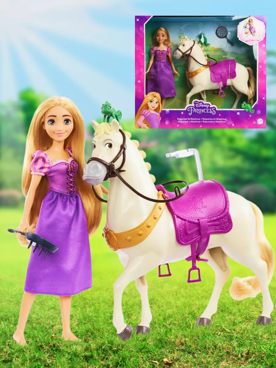 Кукла классическая Disney Princess Рапунцель и Максимус высота 28 см HLW23 - фото 1
