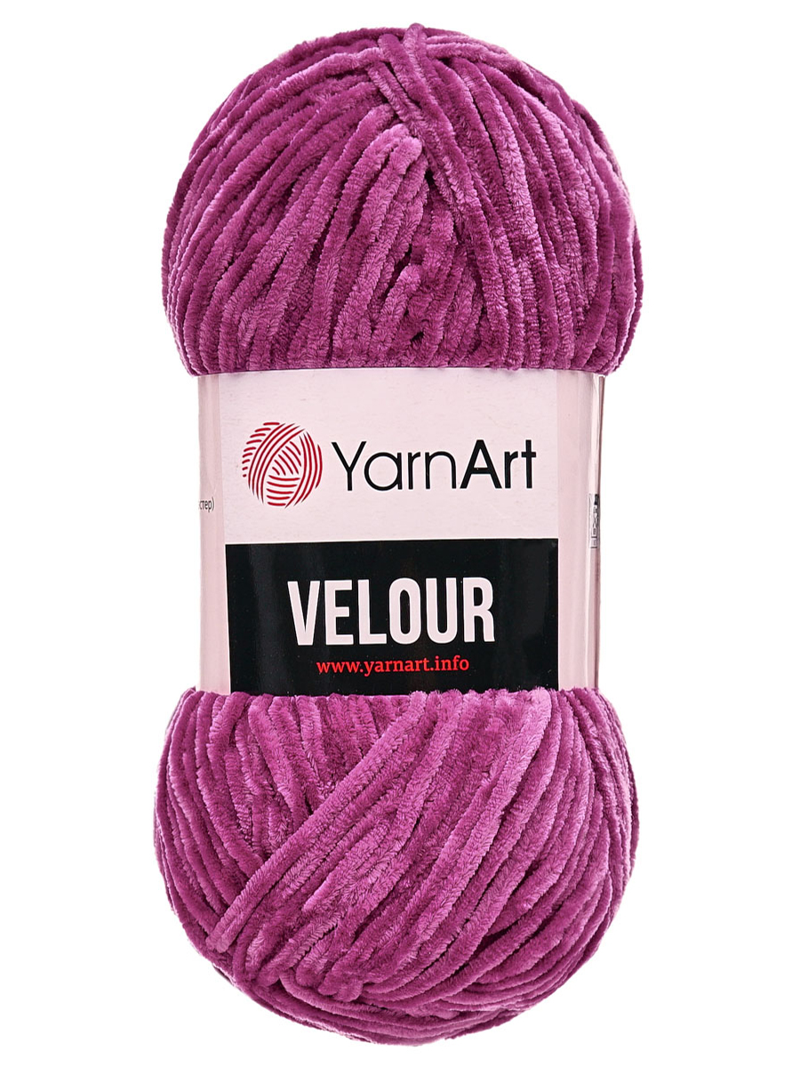 Пряжа для вязания YarnArt Velour 100 г 170 м микрополиэстер мягкая велюровая 5 мотков 855 пурпурный - фото 3
