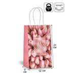 Пакет подарочный Дарите Счастье С 8 марта 12 х 21 × 9 см