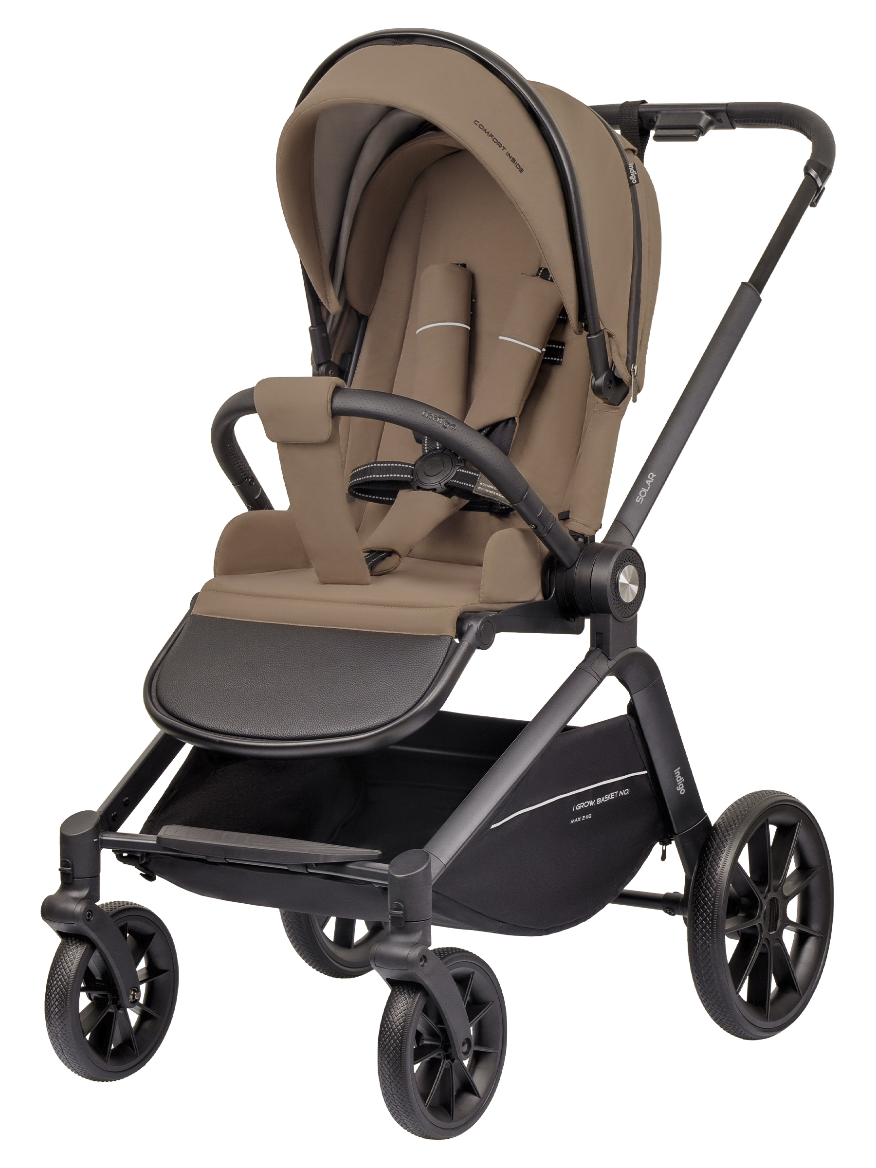 Коляска 3в1 Indigo Solar темно-бежевый - фото 9