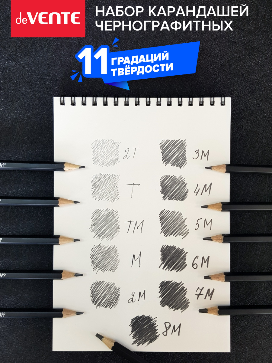 Карандаши чернографитные deVENTE 12 шт. - фото 7