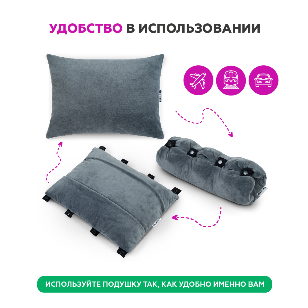 Ортопедическая подушка 8в1 Innomat для путешествий Добрая Маша TraveLux Extrim 8в1 для ремня безопасности - фото 6