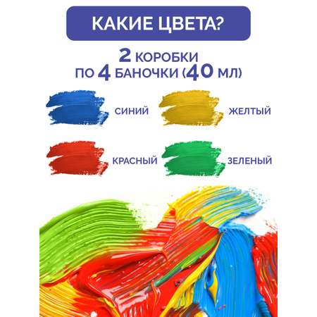Краски пальчиковые МУЛЬТИЗАВРИК 4 цв.