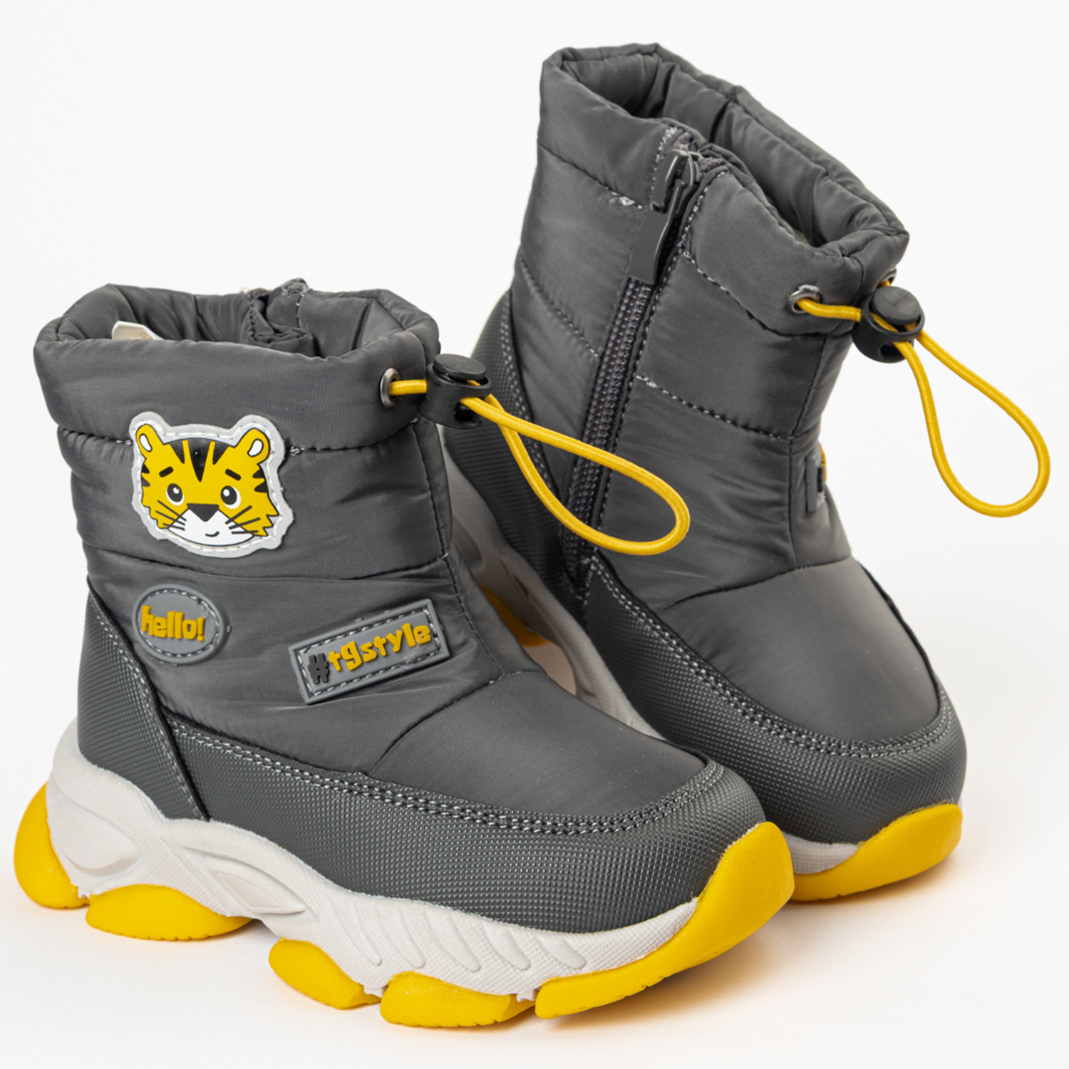 Дутики TikkaGo 6Y14_23001-2_grey-yellow - фото 1