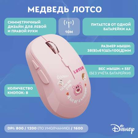 Мышь беспроводная Disney История игрушек Медведь Лотсо и коврик QS-MS01