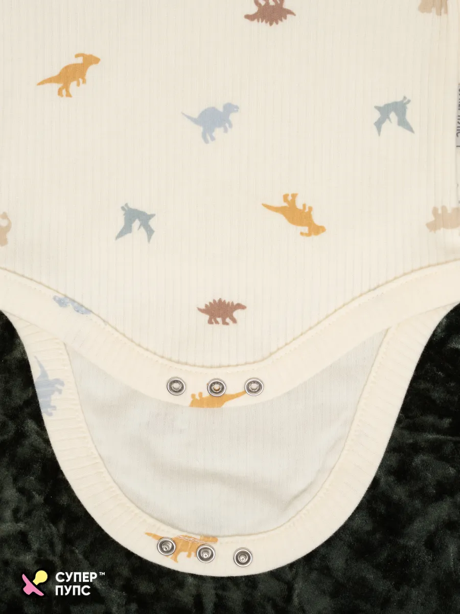 Боди 3 шт Супер Пупс нбр/3пр/бд/коррук/полоска/дино - фото 10