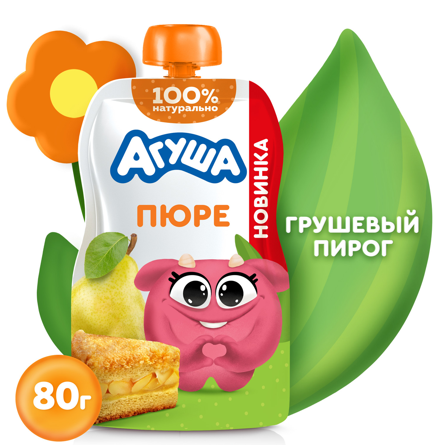 Пюре Агуша грушевый пирог 80г с 8 месяцев - фото 1