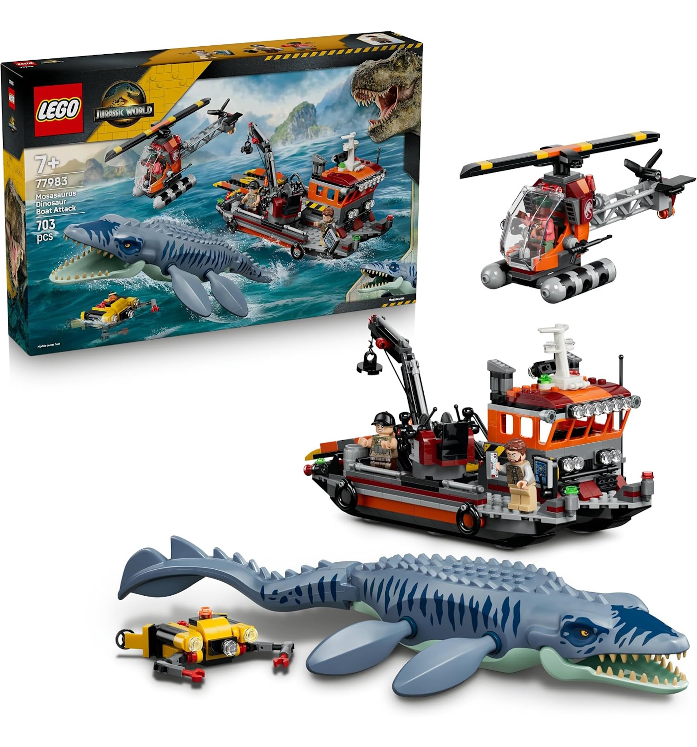 Конструктор LEGO Jurassic World Атака Мозазавра 703 дет. - фото 1