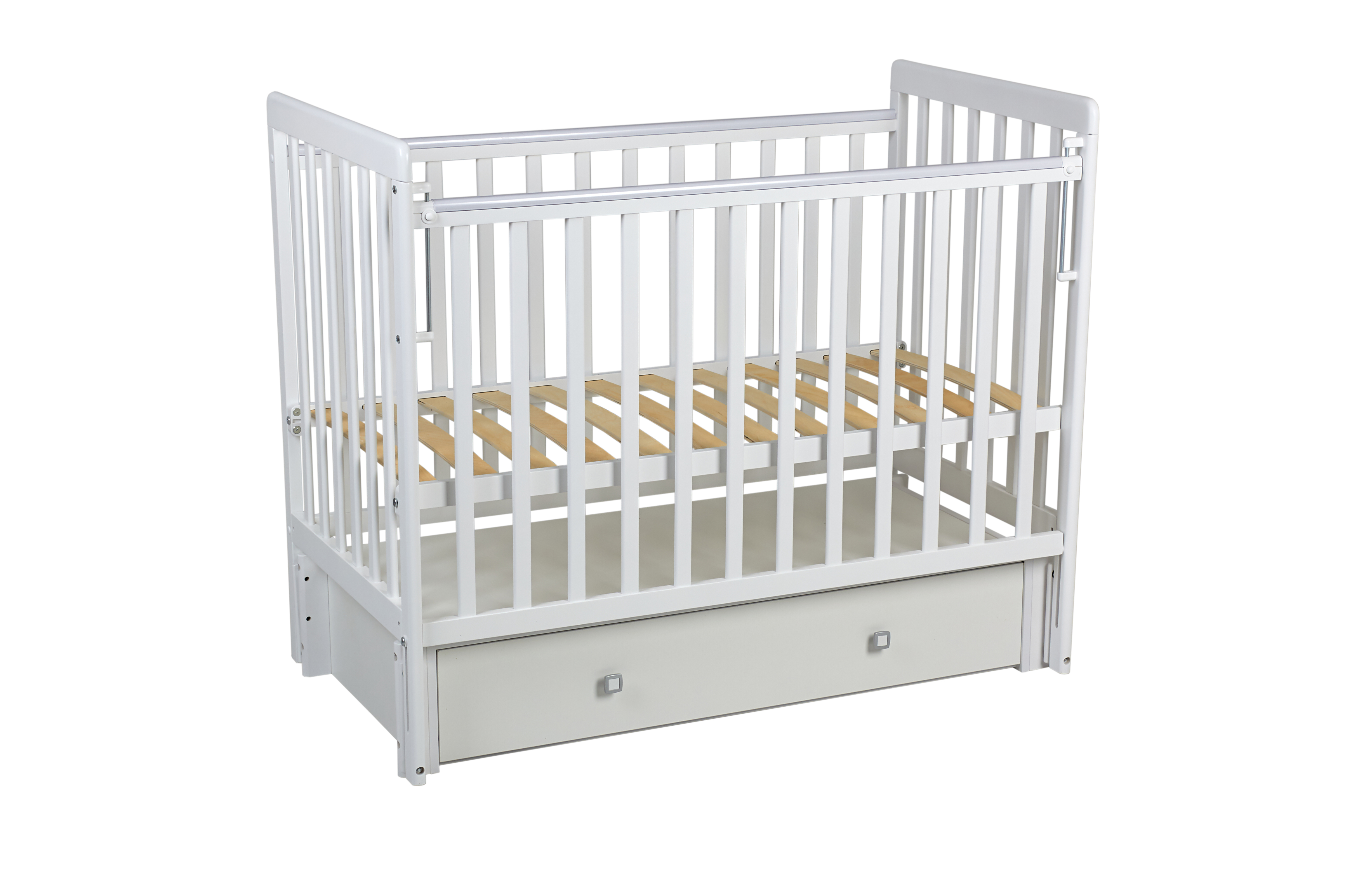 Детская кроватка Polini kids прямоугольная, универсальный маятник (белый) - фото 2
