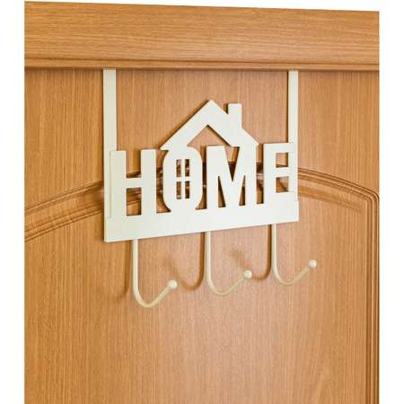 Вешалка навесная El Casa на дверь 3 крючка 27.5х11.5х25.5 см HOME бежевая