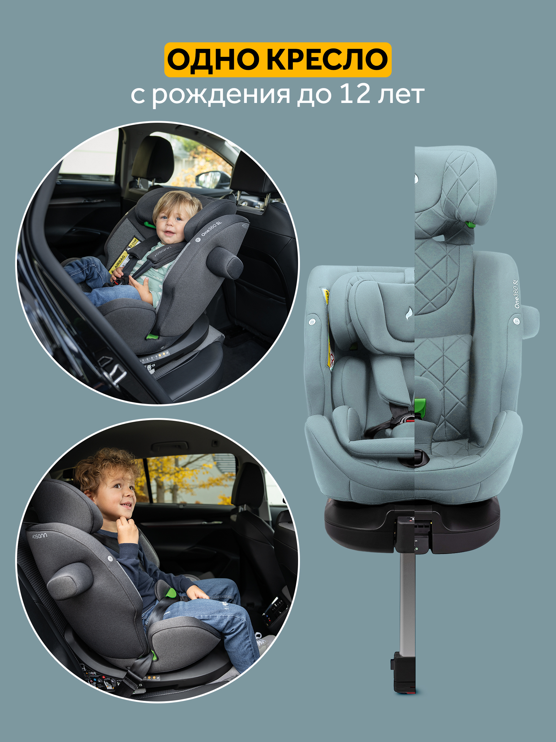 Автокресло Osann One 360 SL Sky 0-36 кг Isofix 0+/1/2/3 (0-36 кг) бирюзовый - фото 2