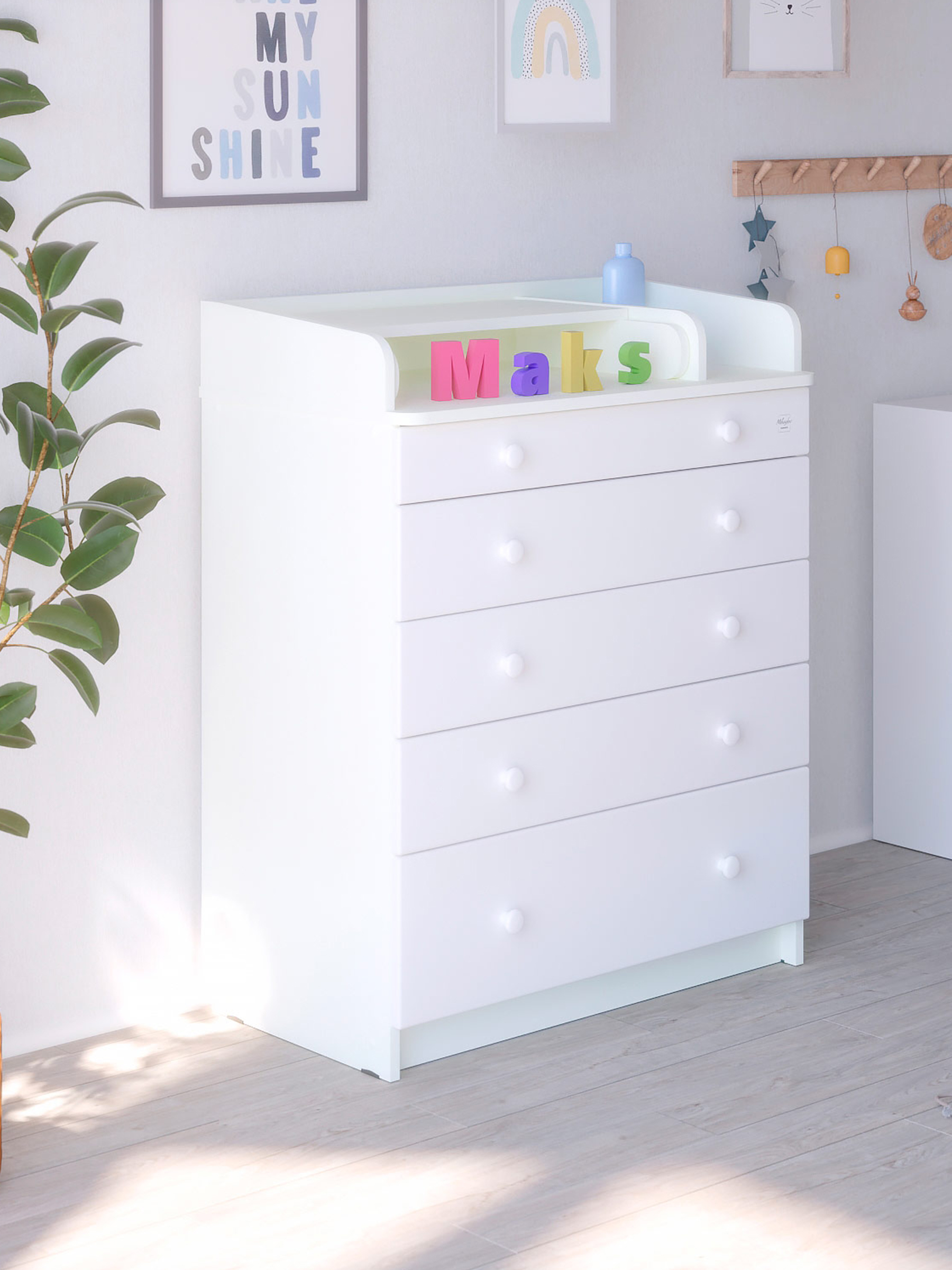 Комод пеленальный Aton Maks белый премиум белый - фото 9