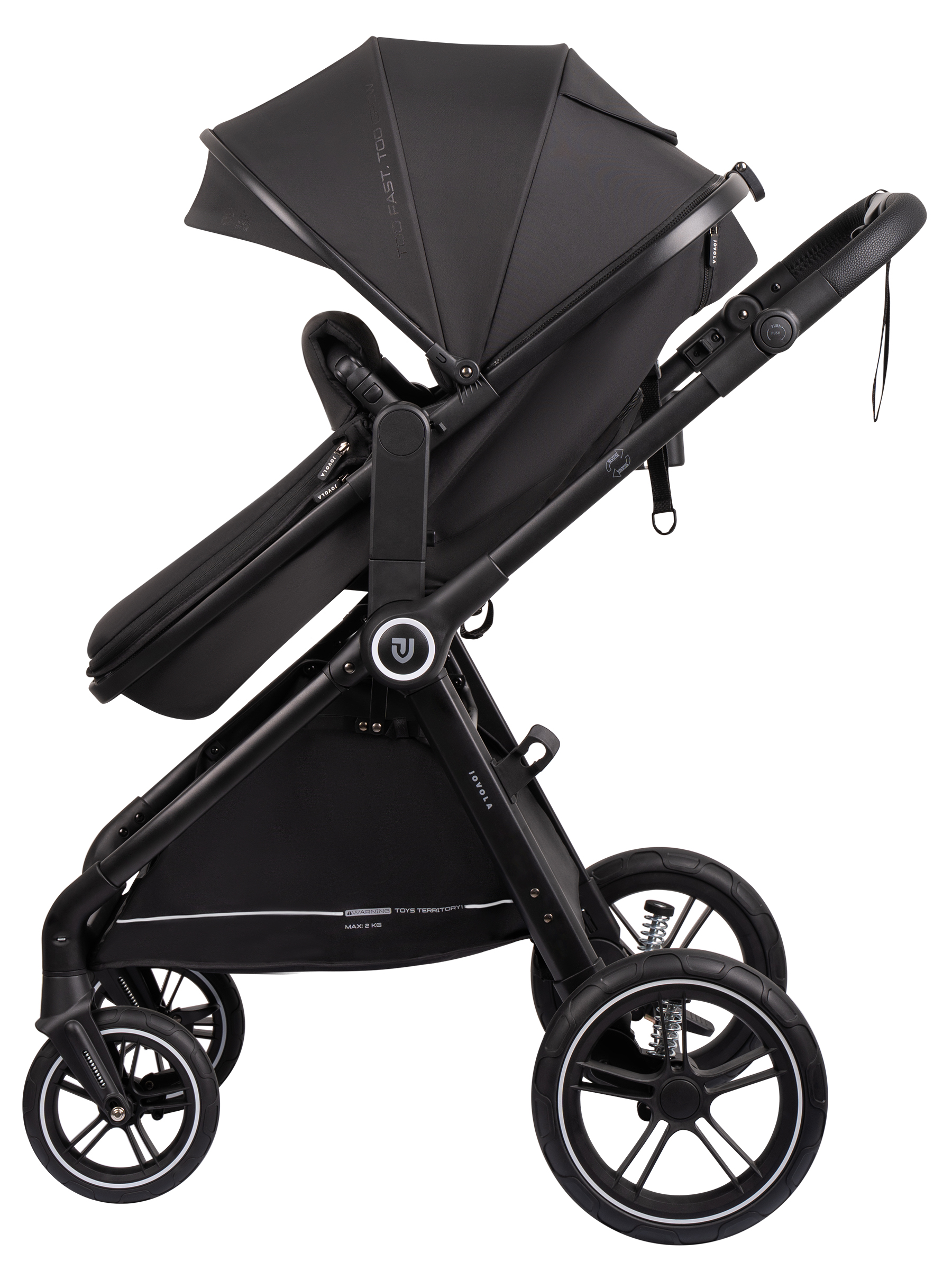 Коляска трансформер JOVOLA Truck, перекидная ручка черный - фото 13