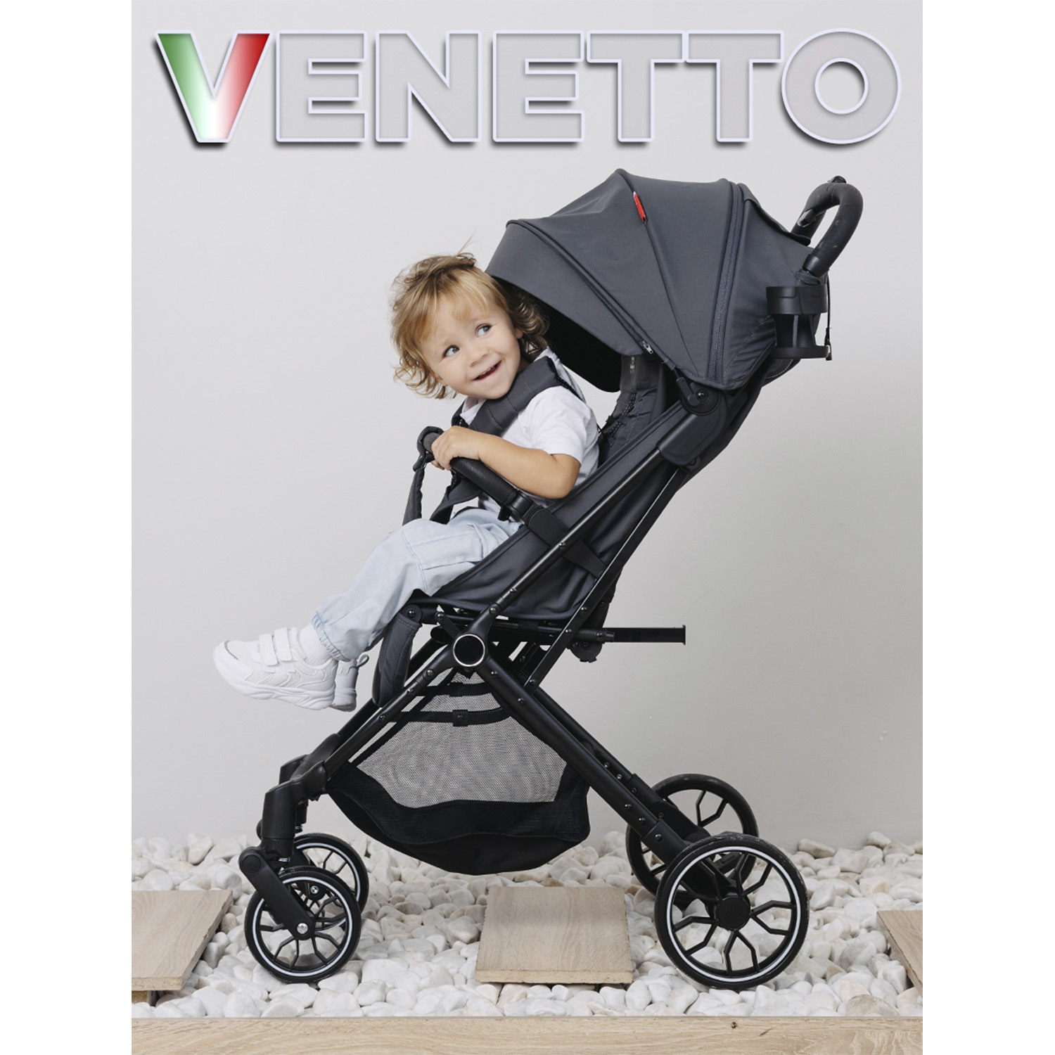 Коляска прогулочная BabyCare Venetto Темно Серый серый - фото 19