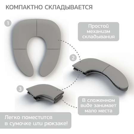 Накладка на унитаз Babyton Smart seat складная grey