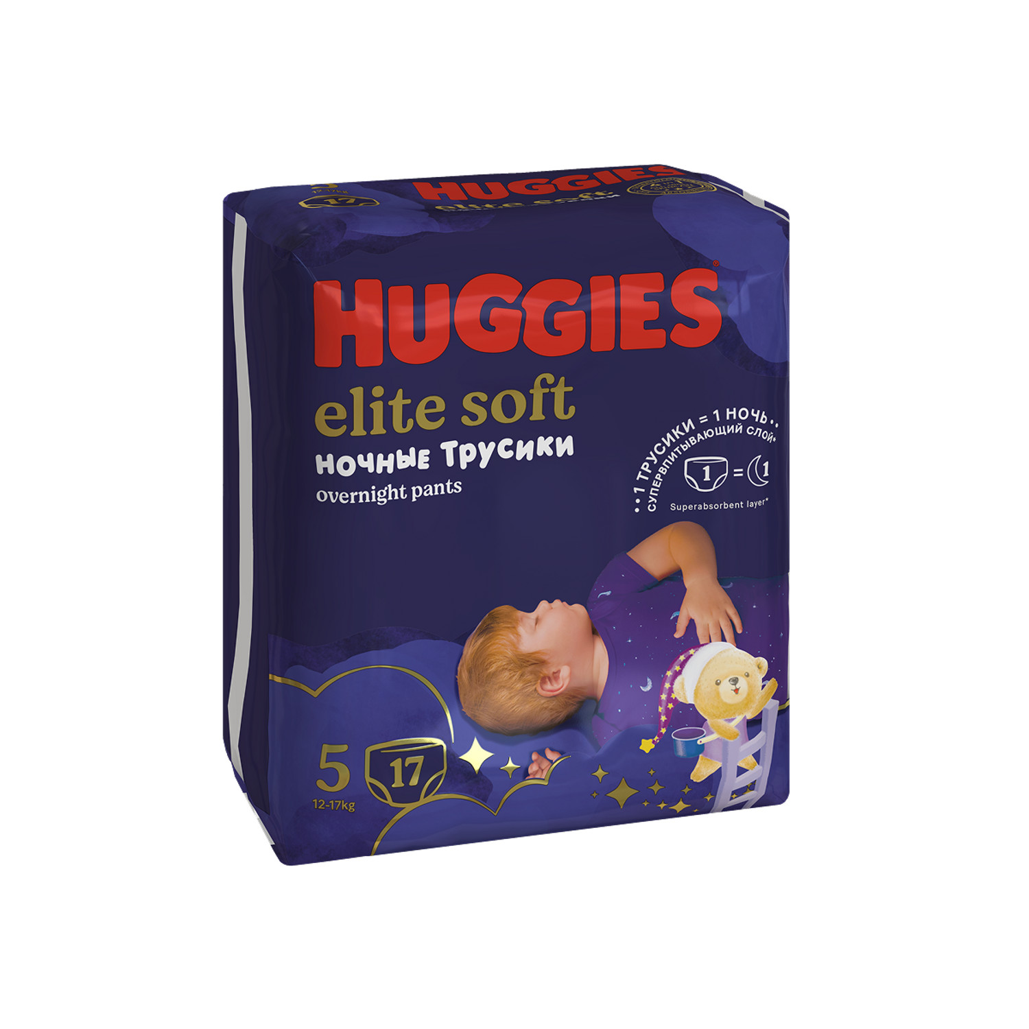 Трусики Huggies Elite Soft ночные 5 (12-17 кг) 17 шт. - фото 3
