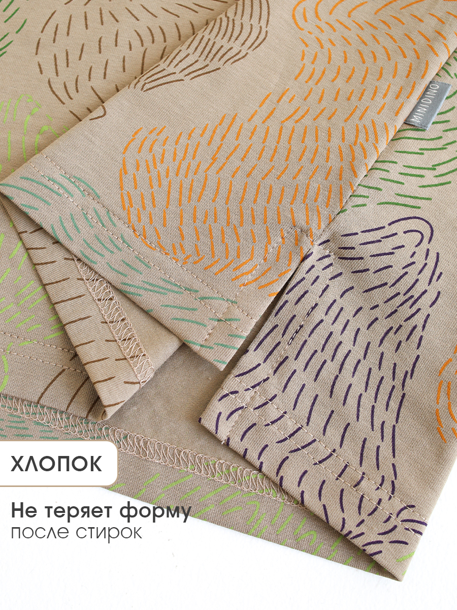 Футболка и шорты MINIDINO Т-КМПЛ-018Комплект Лето камуфляж желудь - фото 5