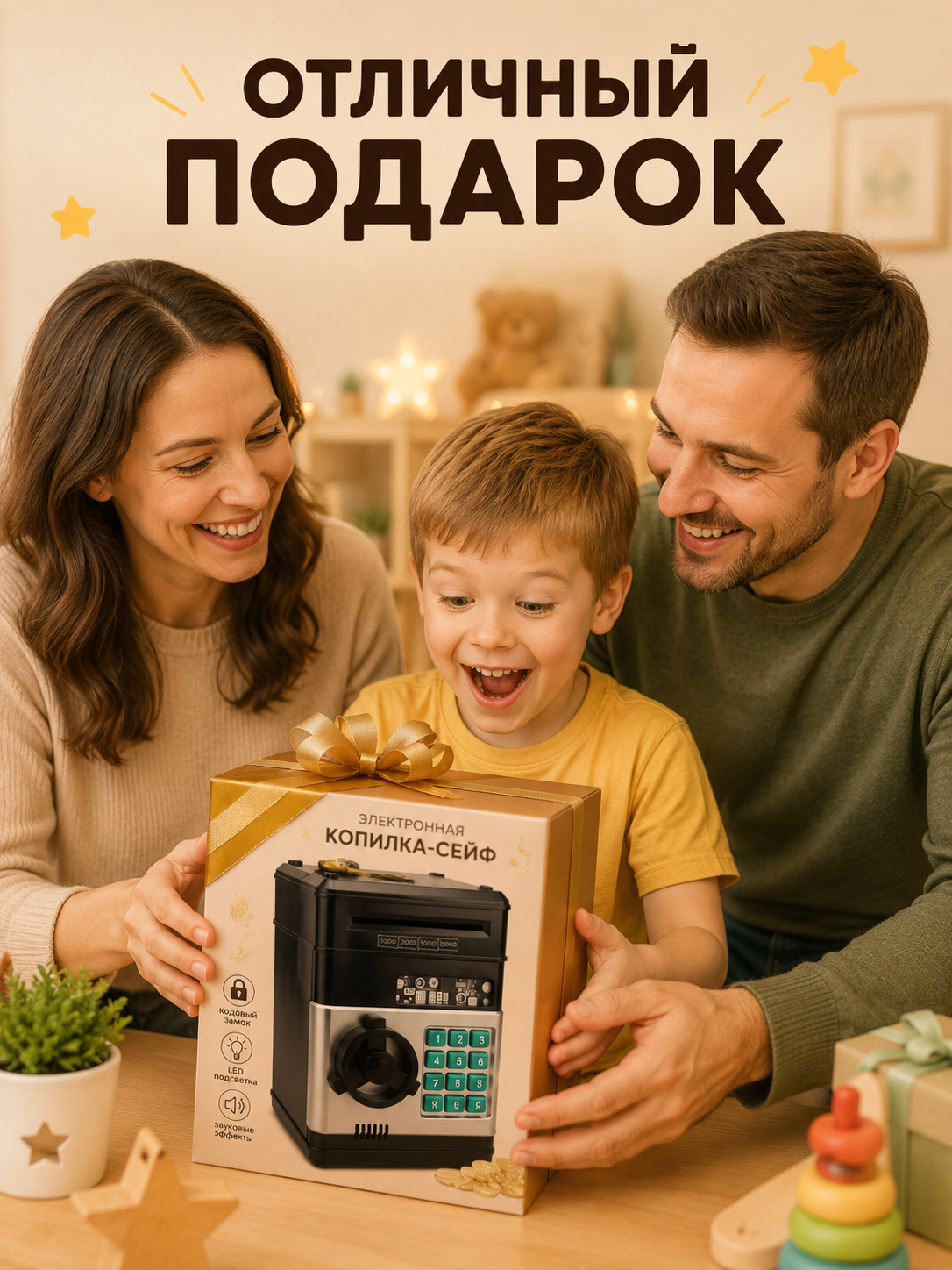 Копилка-сейф BalaToys электронная с купюроприемником - фото 7