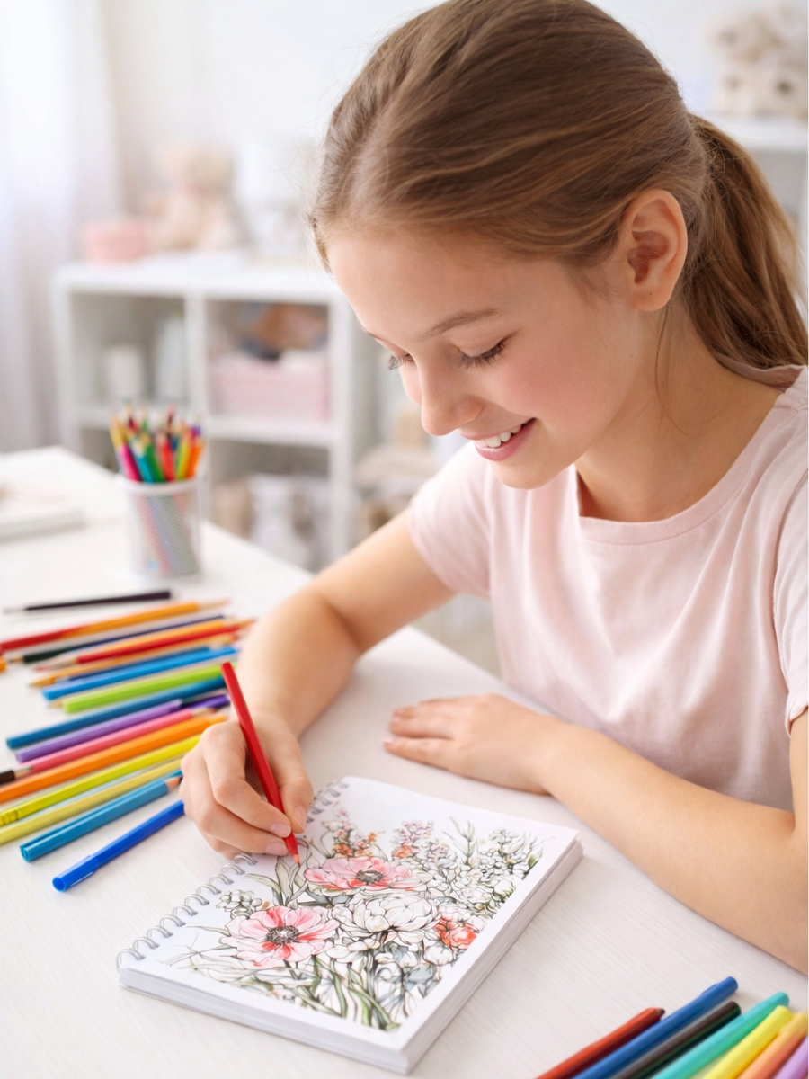 Раскраска Fashion Vector Design А5 30 листов Весенние цветы - фото 9