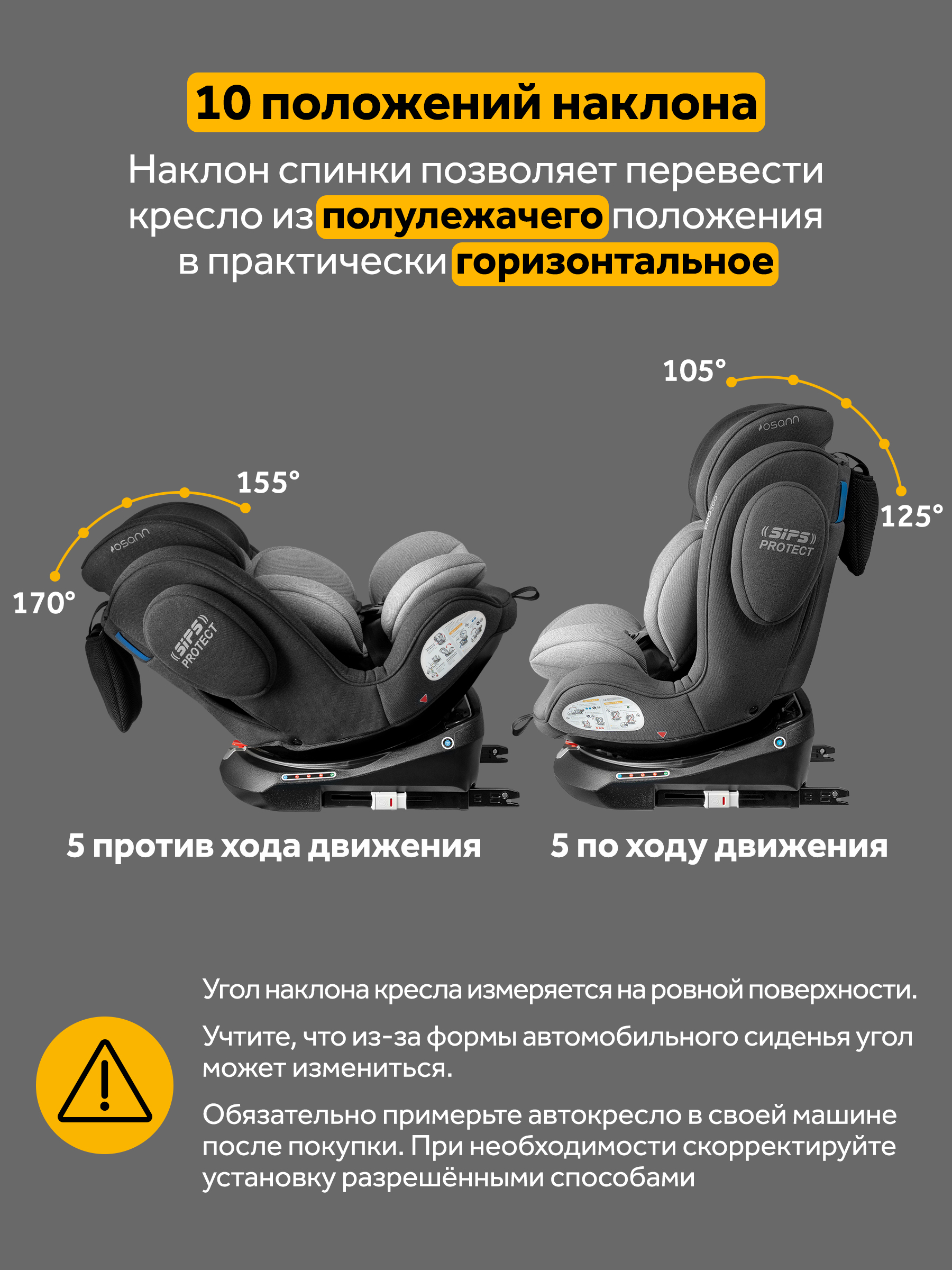 Автокресло Osann Eno 360 Universe Grey Isofix 0+/1/2/3 (0-36 кг) серый - фото 4