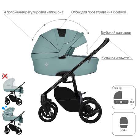 Коляска 2в1 Bebetto Murano Tex