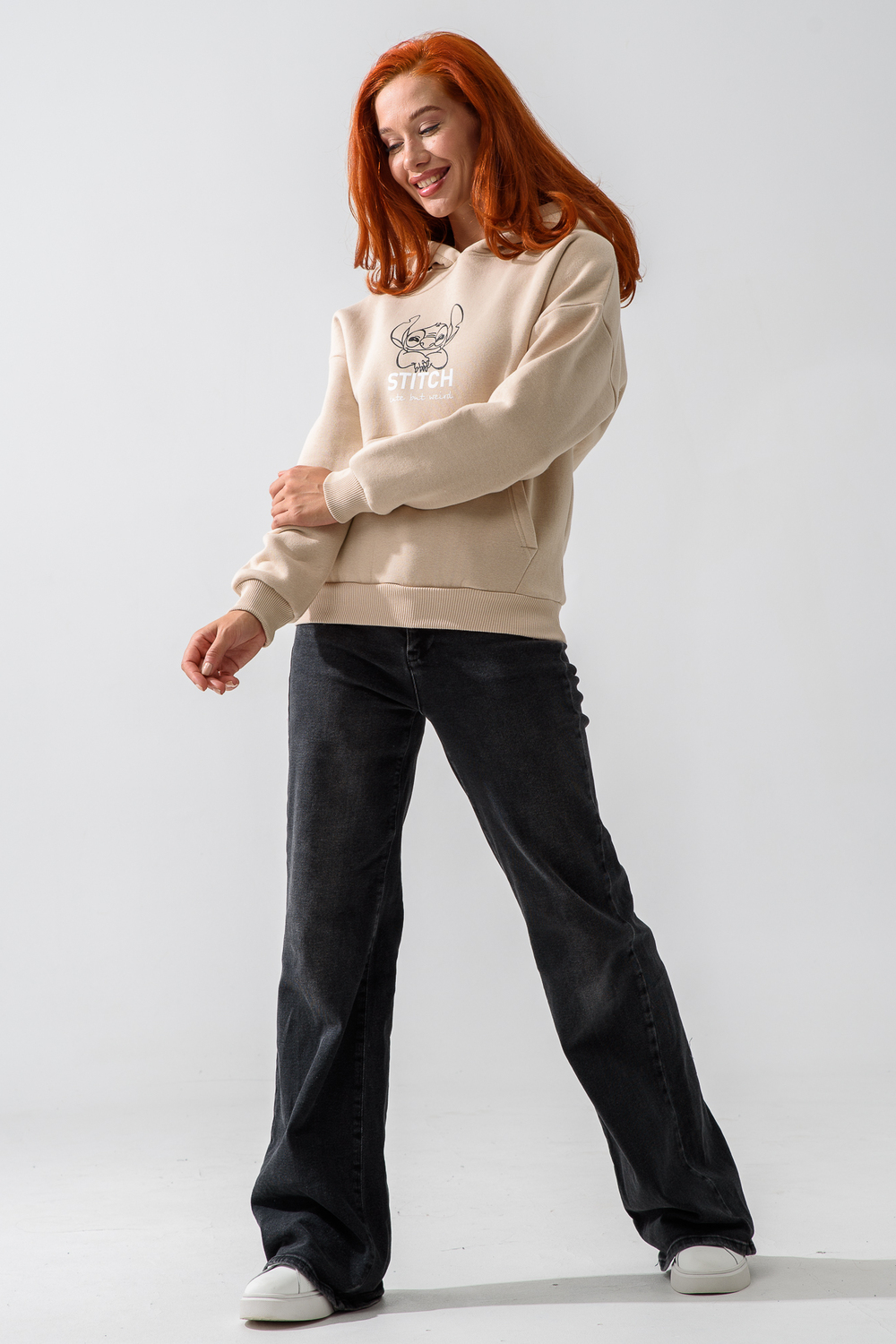 Худи Натали Суслова 8565 бежевый+лабубу - фото 10