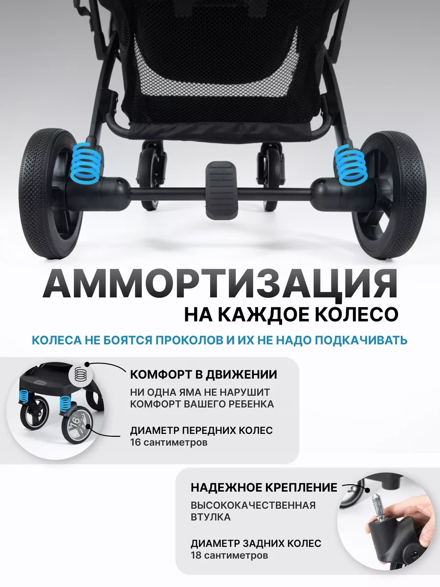 Коляска прогулочная Nobumi Sigma синий - фото 18