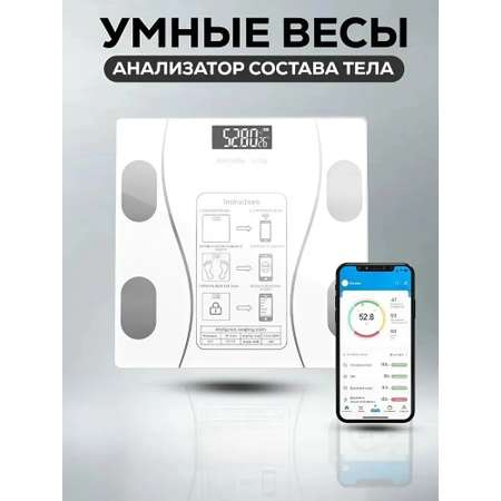 Весы напольные электронные CASTLELADY умные весы диагностические до 180 кг
