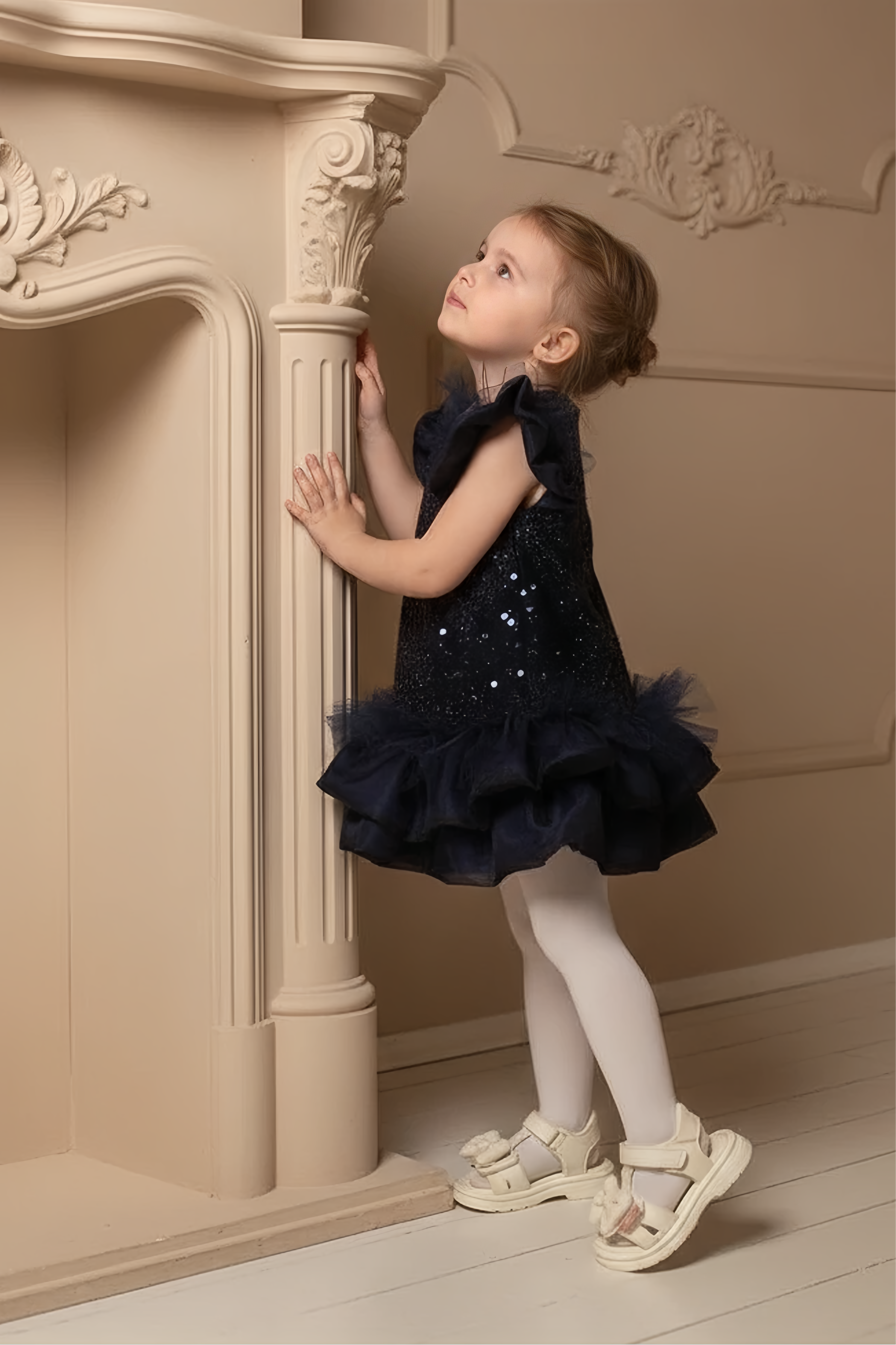 Платье Minilik Платье.Снежинка.Синий - фото 5