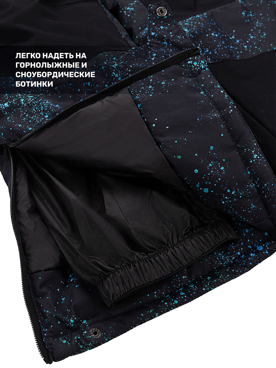 Куртка и полукомбинезон NIKASTYLE 7з6124 черный/бирюза - фото 9